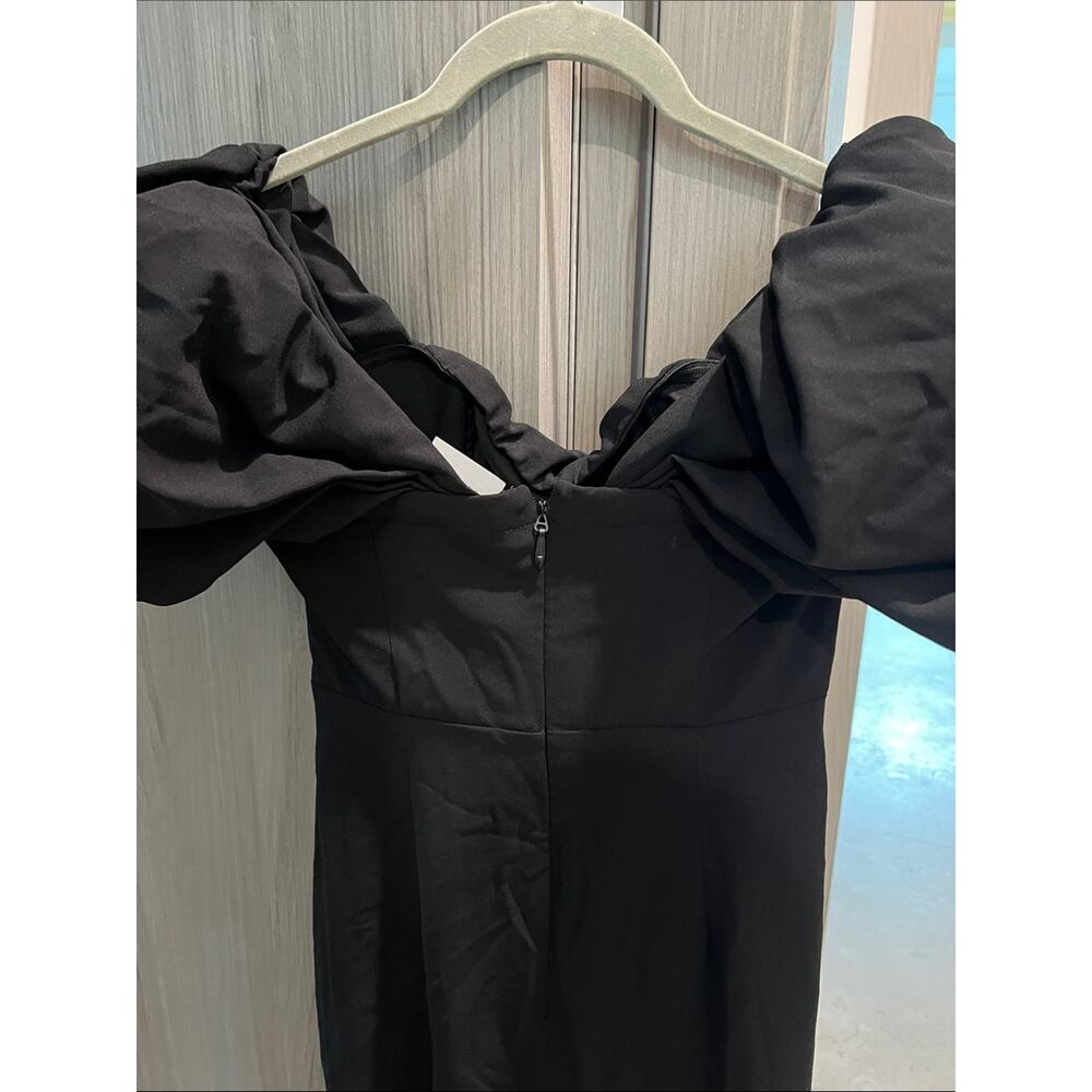 NWT REVOLVE Australia SHOWPO Lohan black midi with puff sleeves body con US 16 - Picture 10 of 11